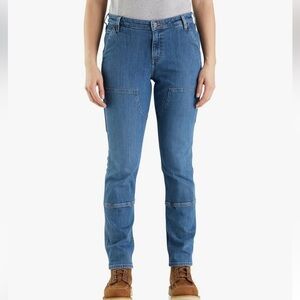 Carhartt Women's Rugged Flex Relaxed Fit Utility Double Front Jeans Size 6 short